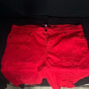 Vibrant Red Distressed Shorts-JC brand-size 38-#353